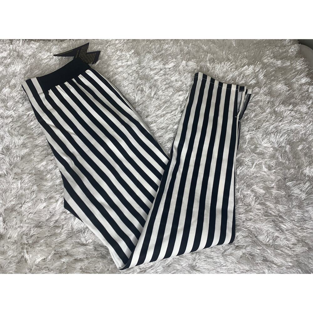 NWT Rock by Junk Food Black White Stripe Sz Medium Legging Pants Rock N Roll